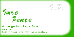 imre pente business card